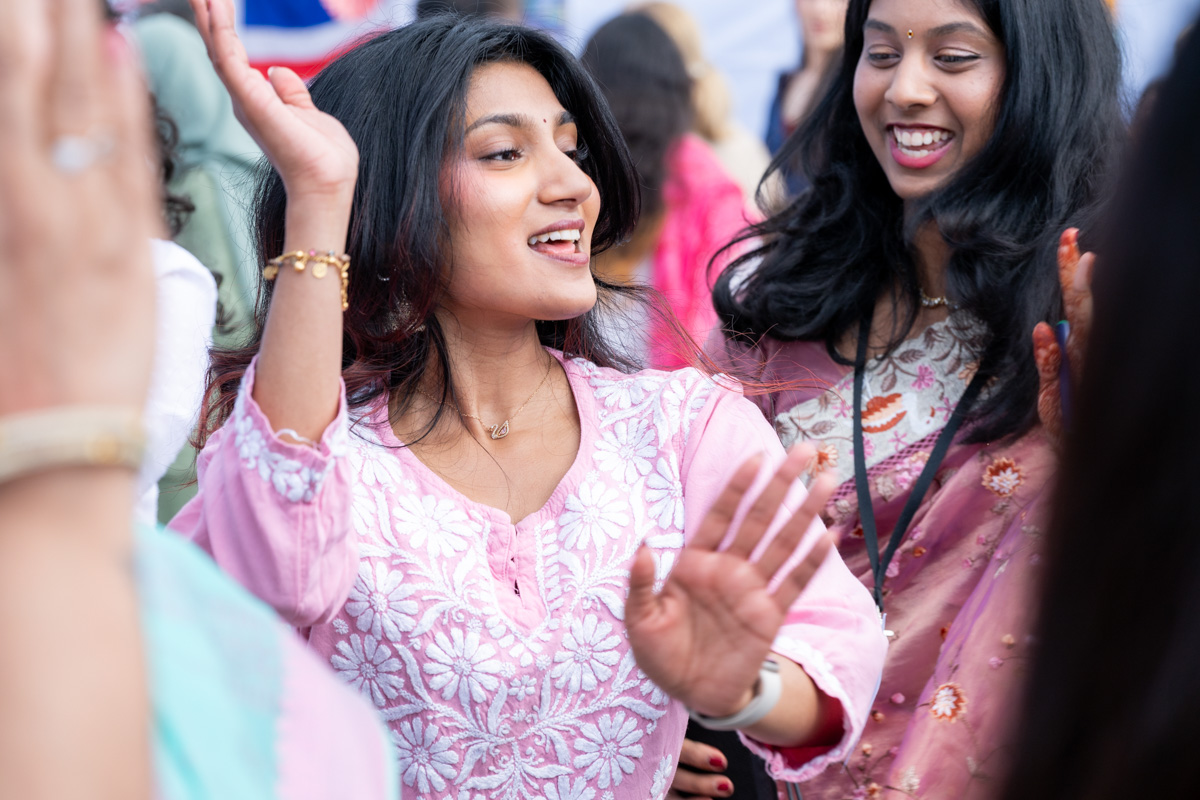 Indian girls dancing at the Festival